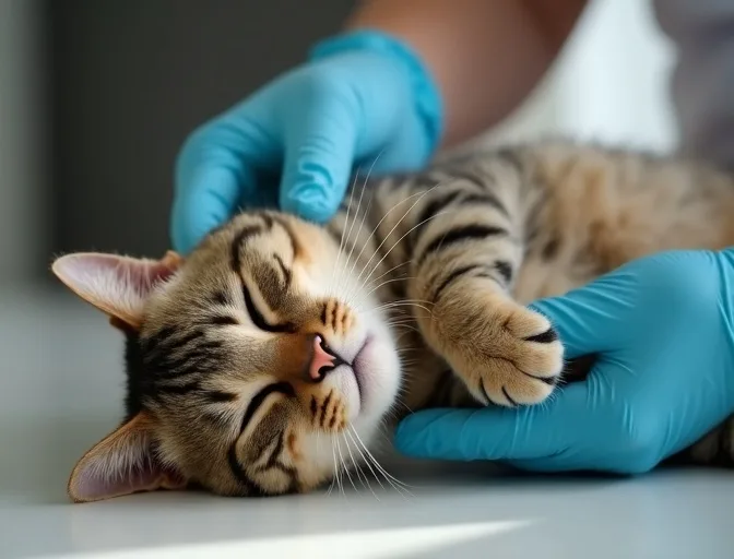 Specialist carefully handling a deceased cat with dignity in Winter Valley