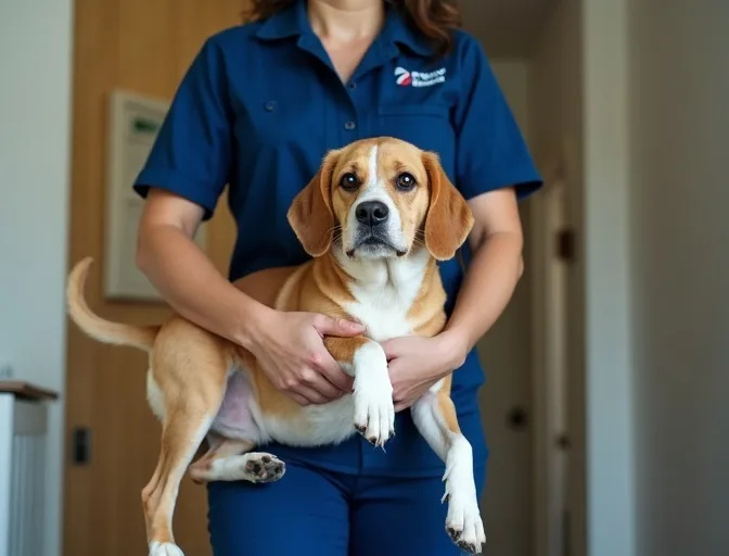 Technician respectfully transporting a deceased dog in Winter Valley